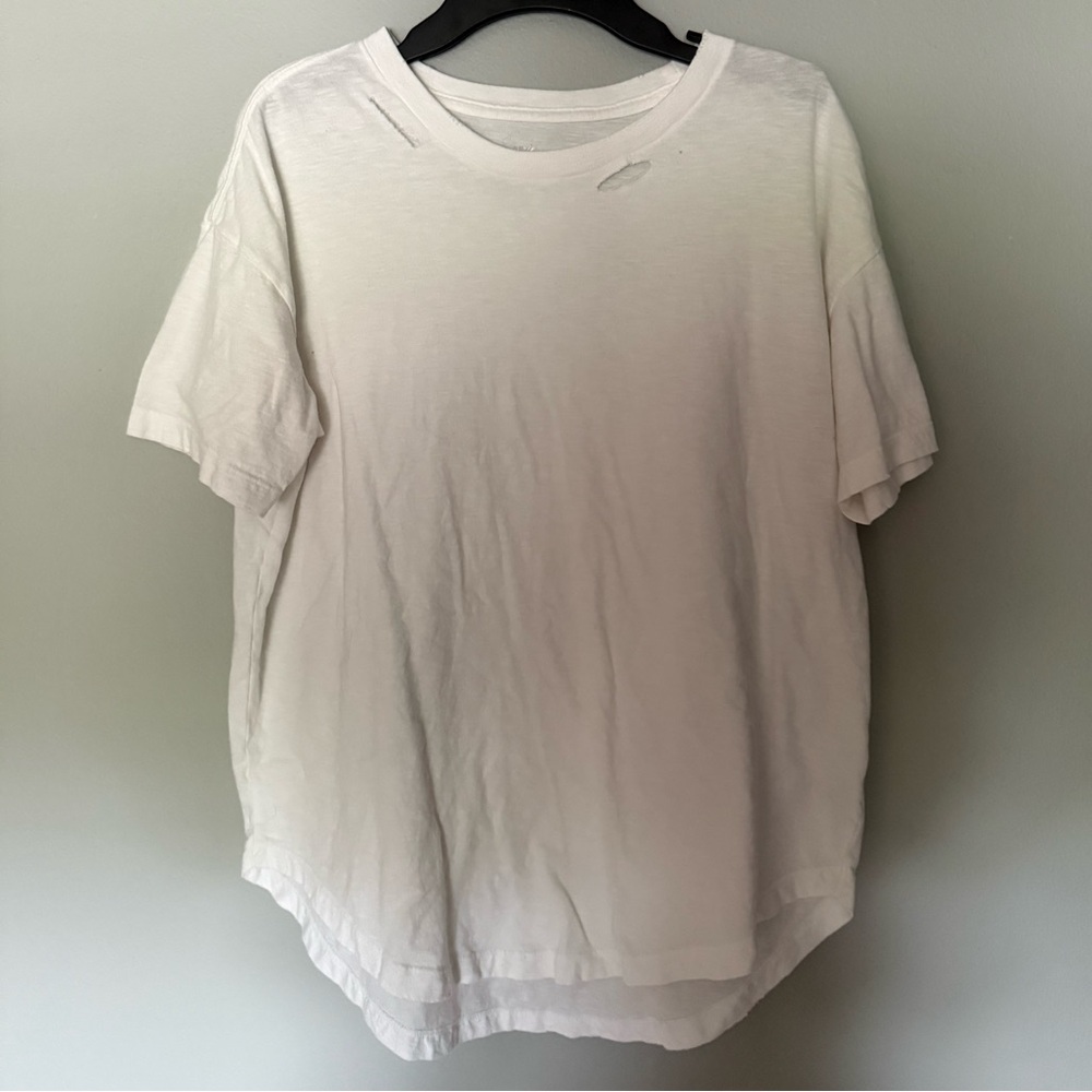 Distressed Aerie White Women’s T-Shirt